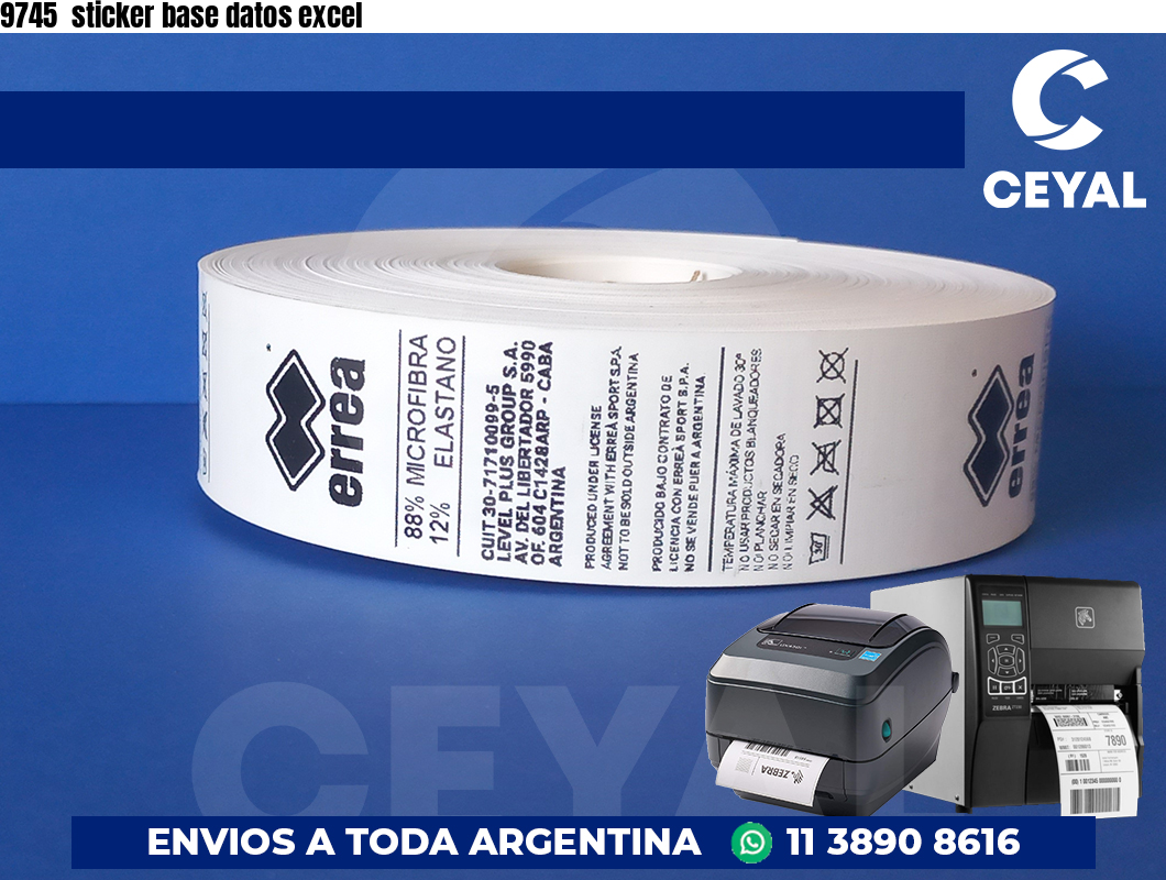 9745  sticker base datos excel