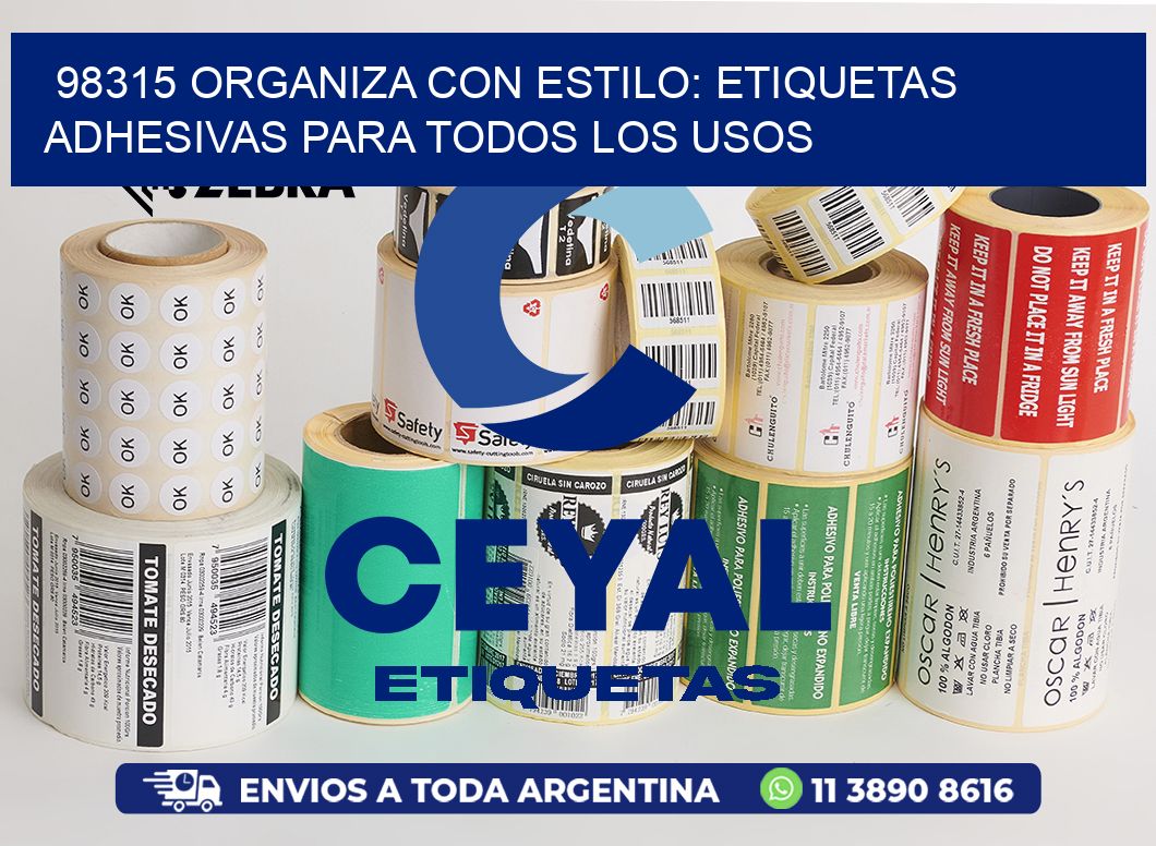 98315 Organiza con Estilo: Etiquetas Adhesivas para Todos los Usos