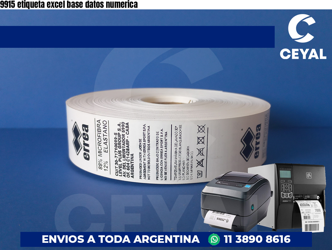 9915 etiqueta excel base datos numerica