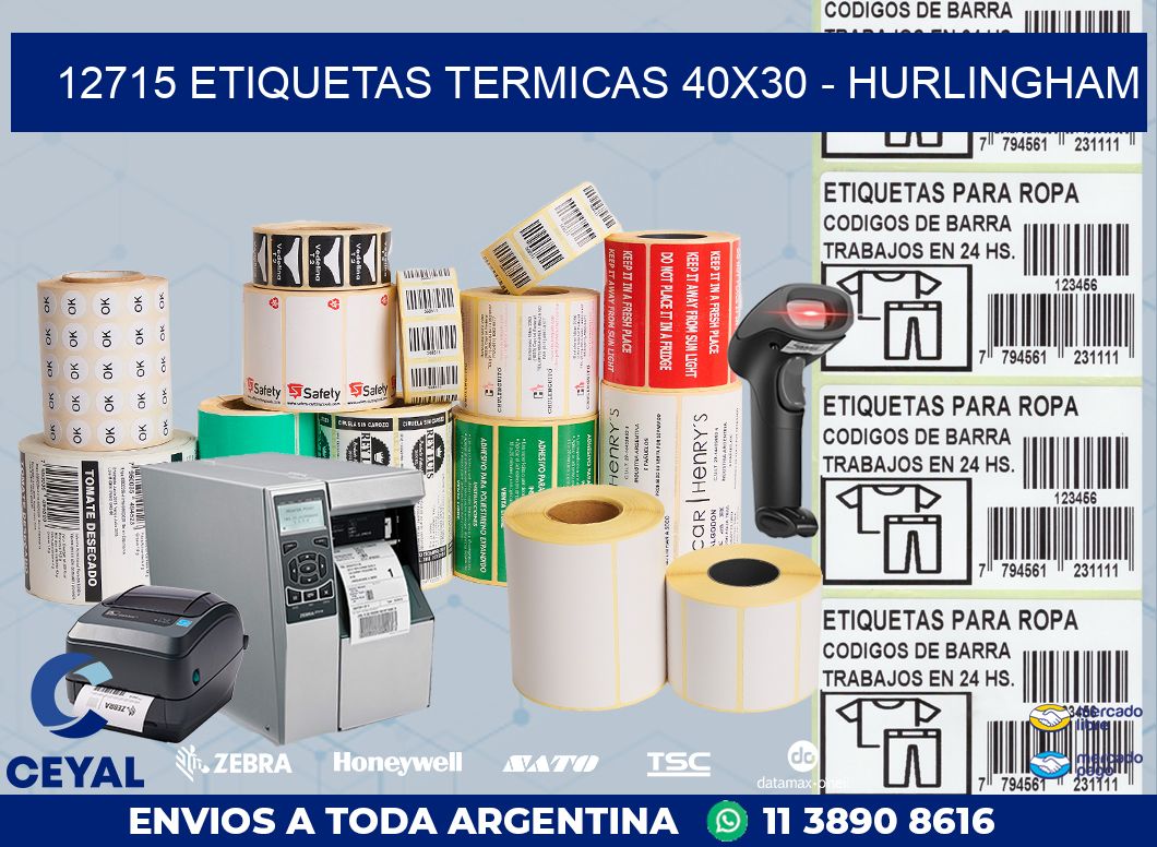 12715 ETIQUETAS TERMICAS 40X30 - HURLINGHAM