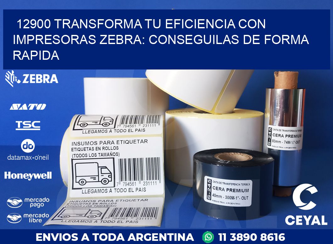 12900 TRANSFORMA TU EFICIENCIA CON IMPRESORAS ZEBRA: CONSEGUILAS DE FORMA RAPIDA