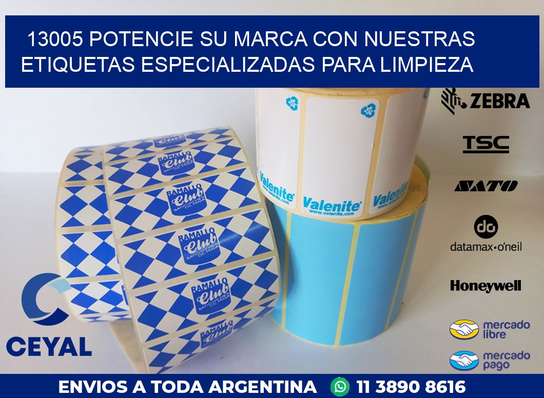 13005 POTENCIE SU MARCA CON NUESTRAS ETIQUETAS ESPECIALIZADAS PARA LIMPIEZA