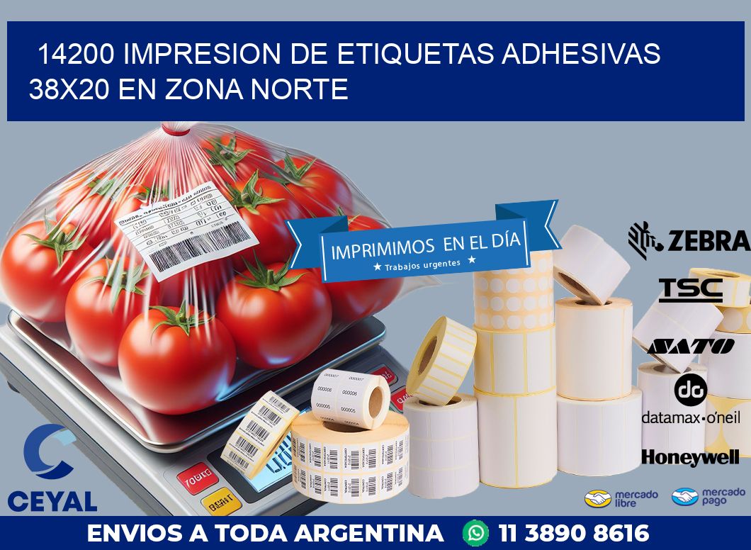 14200 IMPRESION DE ETIQUETAS ADHESIVAS 38X20 EN ZONA NORTE