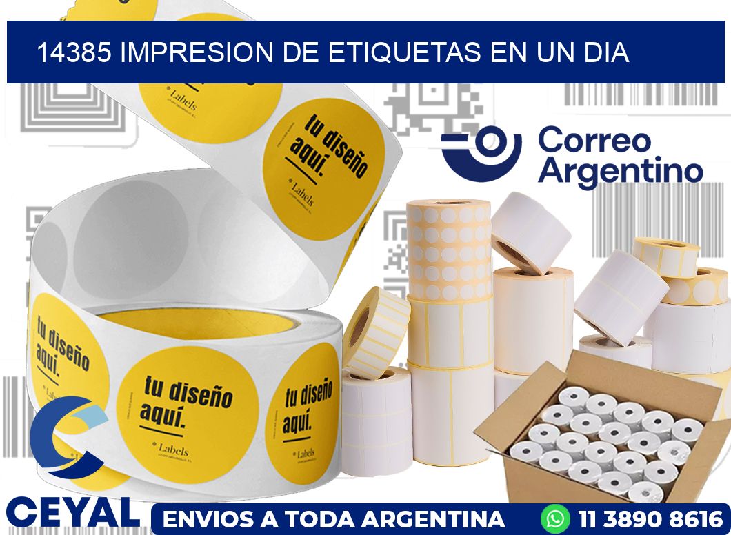 14385 IMPRESION DE ETIQUETAS EN UN DIA