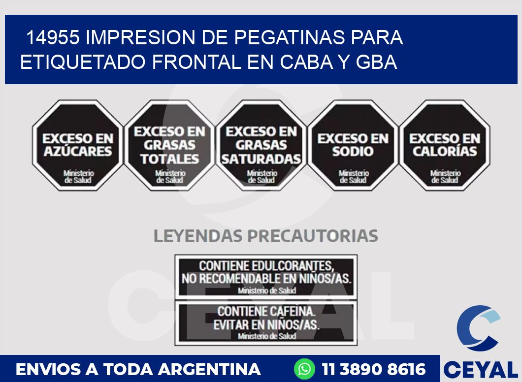 14955 IMPRESION DE PEGATINAS PARA ETIQUETADO FRONTAL EN CABA Y GBA