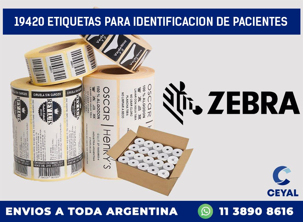 19420 ETIQUETAS PARA IDENTIFICACION DE PACIENTES