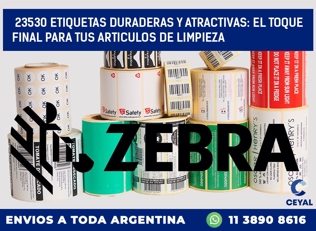 23530 ETIQUETAS DURADERAS Y ATRACTIVAS: EL TOQUE FINAL PARA TUS ARTICULOS DE LIMPIEZA