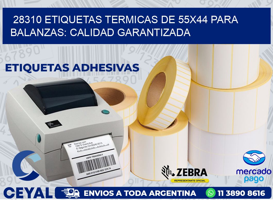 28310 ETIQUETAS TERMICAS DE 55X44 PARA BALANZAS: CALIDAD GARANTIZADA