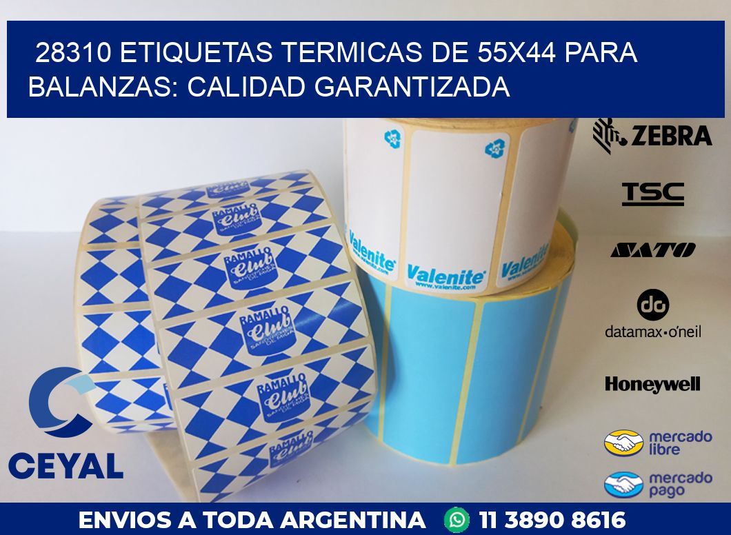 28310 ETIQUETAS TERMICAS DE 55X44 PARA BALANZAS: CALIDAD GARANTIZADA