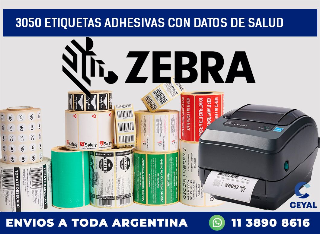 3050 ETIQUETAS ADHESIVAS CON DATOS DE SALUD