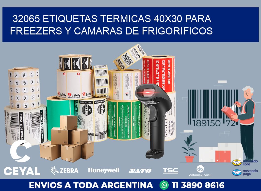 32065 ETIQUETAS TERMICAS 40X30 PARA FREEZERS Y CAMARAS DE FRIGORIFICOS