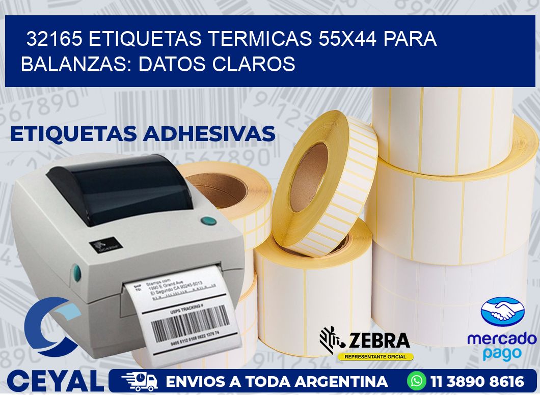 32165 ETIQUETAS TERMICAS 55X44 PARA BALANZAS: DATOS CLAROS