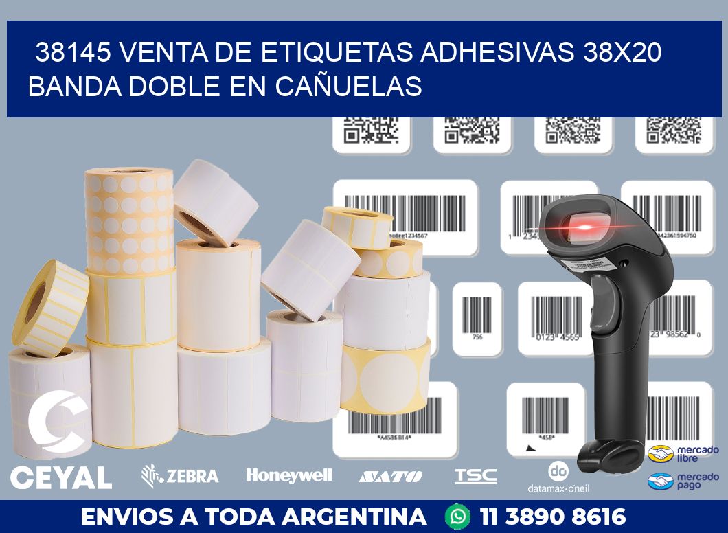38145 VENTA DE ETIQUETAS ADHESIVAS 38X20 BANDA DOBLE EN CAÑUELAS