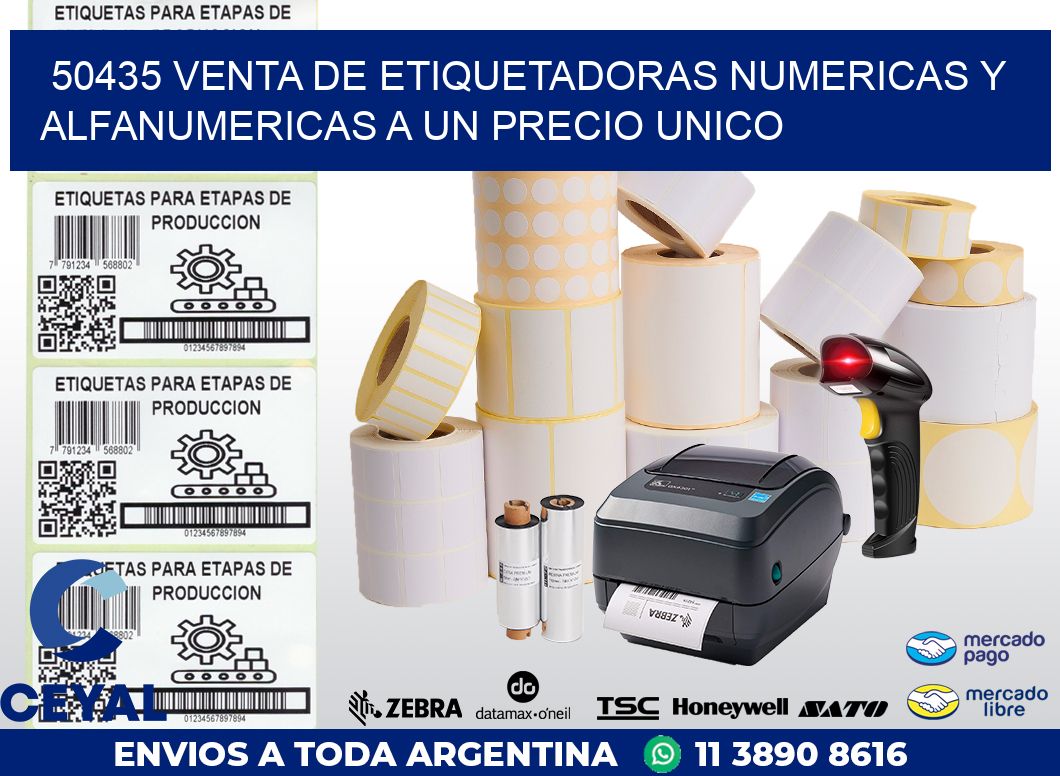 50435 VENTA DE ETIQUETADORAS NUMERICAS Y ALFANUMERICAS A UN PRECIO UNICO