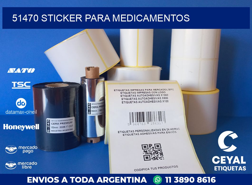 51470 STICKER PARA MEDICAMENTOS