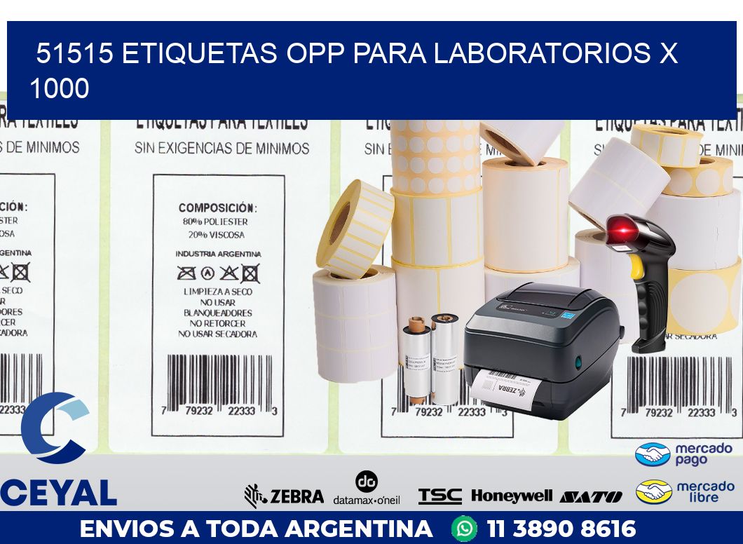 51515 ETIQUETAS OPP PARA LABORATORIOS X 1000