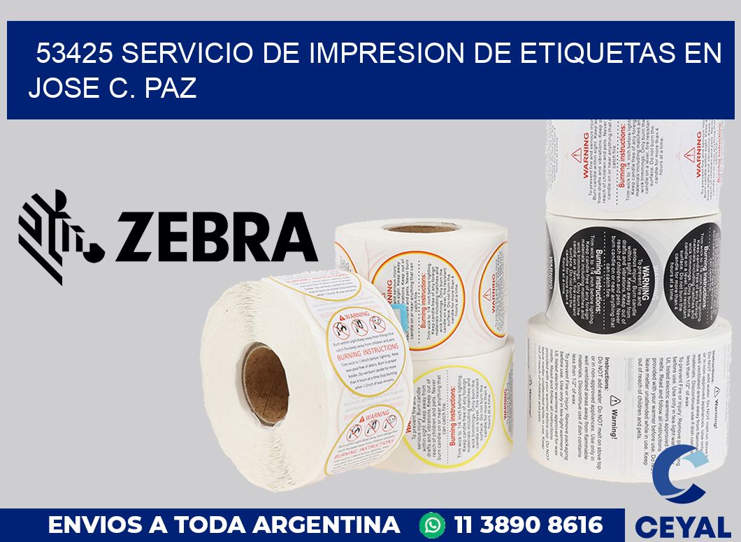 53425 SERVICIO DE IMPRESION DE ETIQUETAS EN JOSE C. PAZ