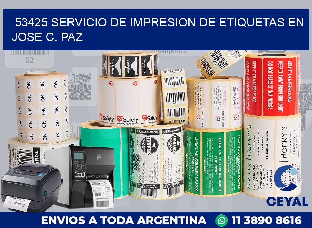 53425 SERVICIO DE IMPRESION DE ETIQUETAS EN JOSE C. PAZ