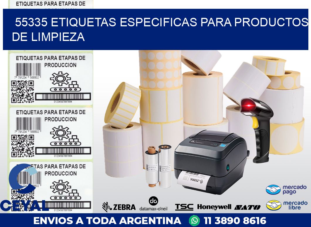55335 ETIQUETAS ESPECIFICAS PARA PRODUCTOS DE LIMPIEZA