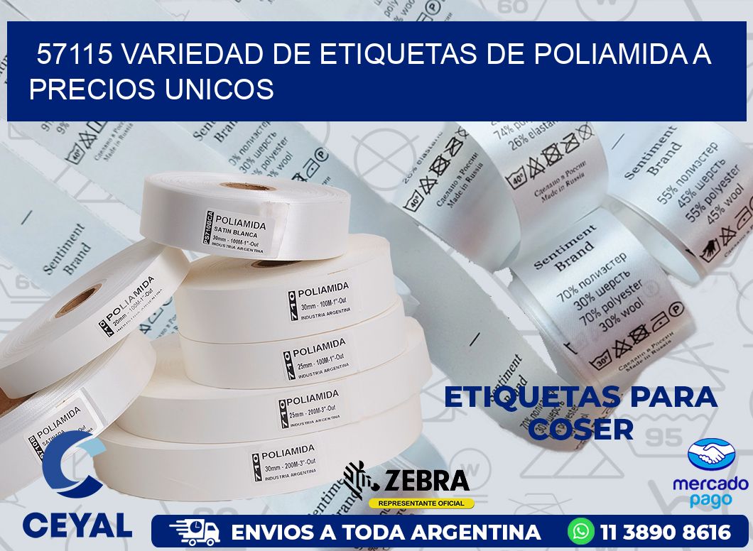57115 VARIEDAD DE ETIQUETAS DE POLIAMIDA A PRECIOS UNICOS