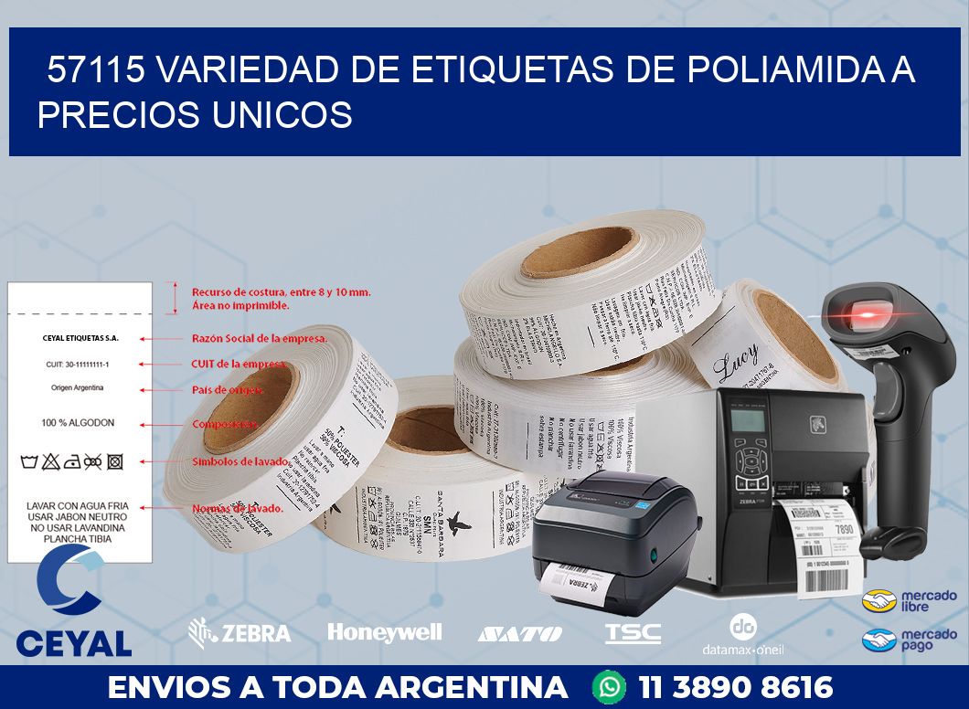 57115 VARIEDAD DE ETIQUETAS DE POLIAMIDA A PRECIOS UNICOS