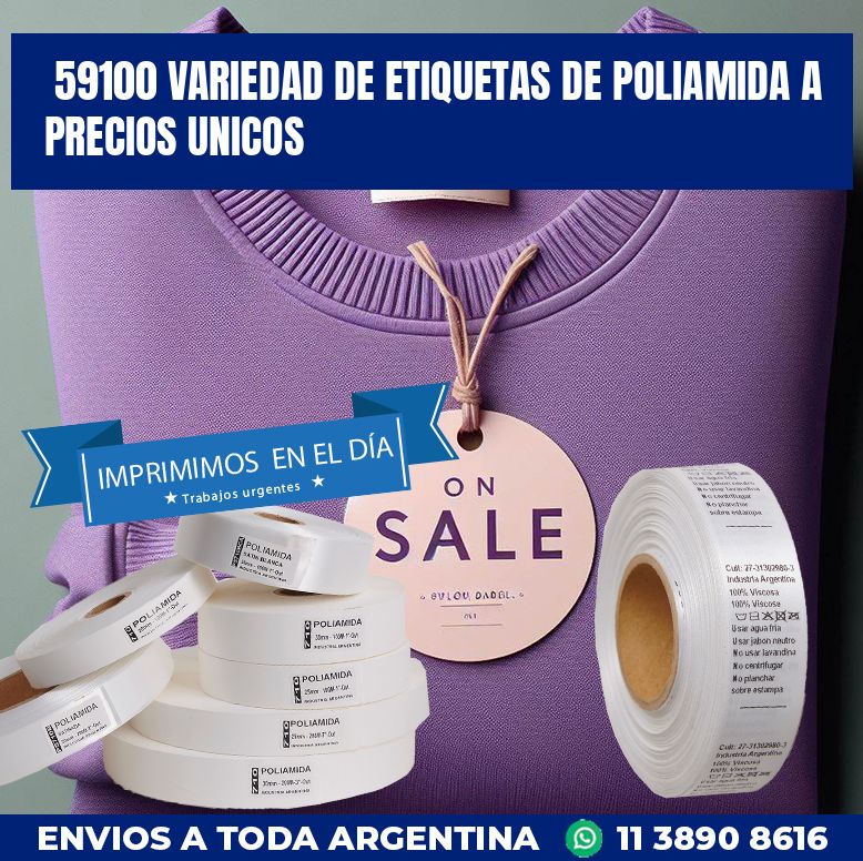 59100 VARIEDAD DE ETIQUETAS DE POLIAMIDA A PRECIOS UNICOS