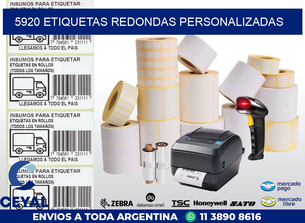 5920 ETIQUETAS REDONDAS PERSONALIZADAS
