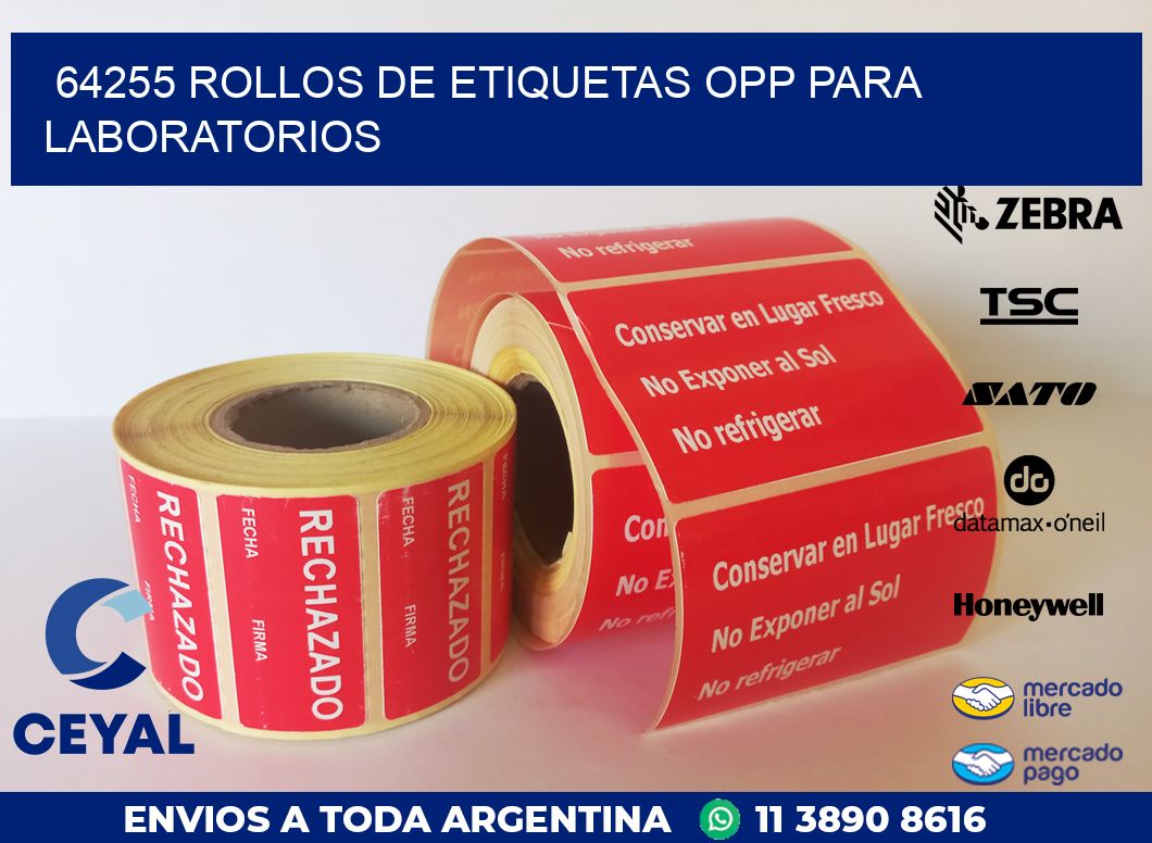 64255 ROLLOS DE ETIQUETAS OPP PARA LABORATORIOS