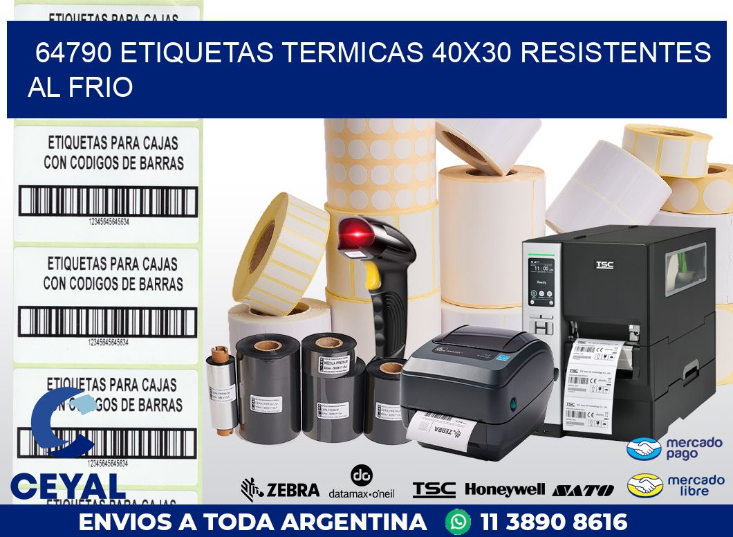 64790 ETIQUETAS TERMICAS 40X30 RESISTENTES AL FRIO
