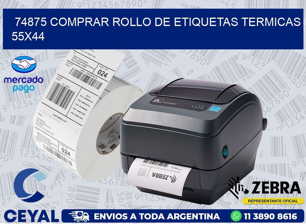74875 COMPRAR ROLLO DE ETIQUETAS TERMICAS 55X44