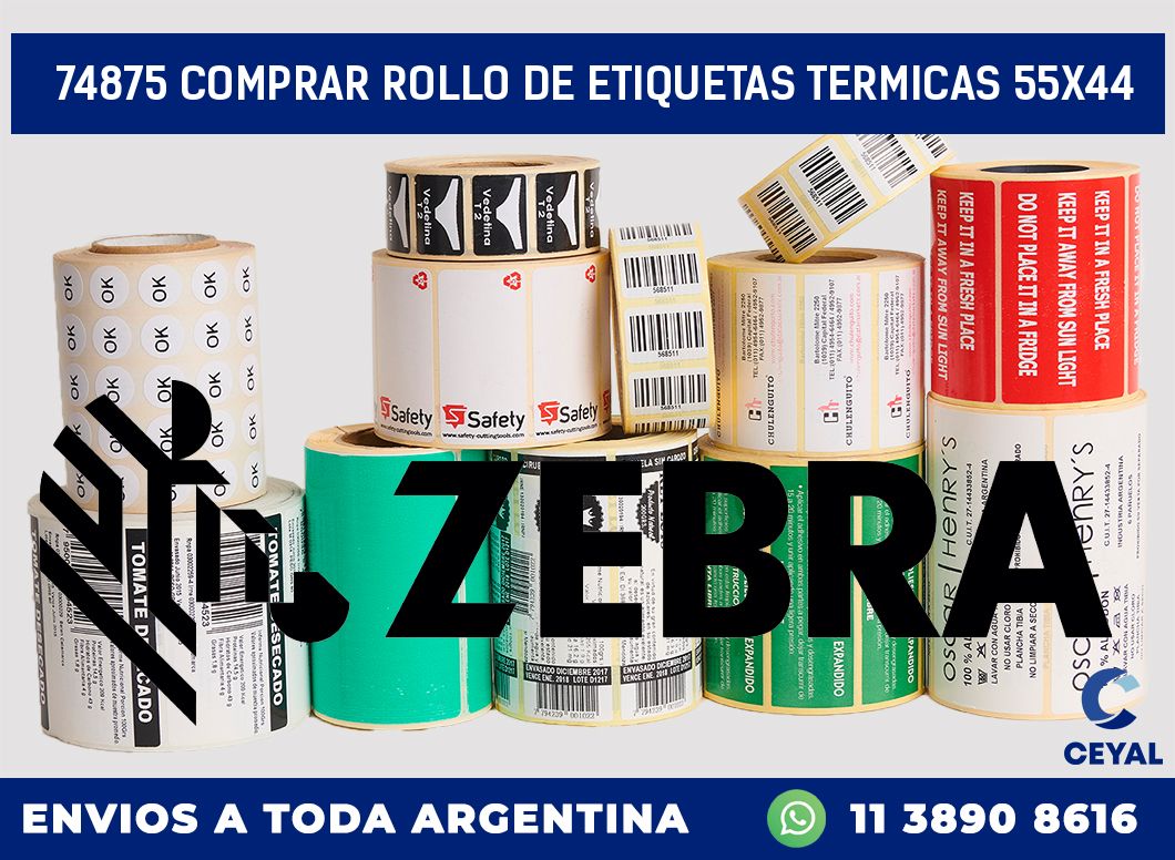 74875 COMPRAR ROLLO DE ETIQUETAS TERMICAS 55X44