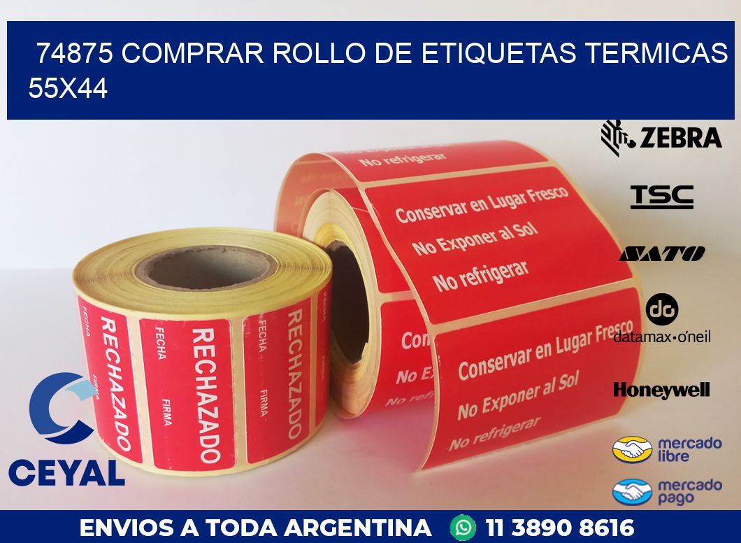 74875 COMPRAR ROLLO DE ETIQUETAS TERMICAS 55X44