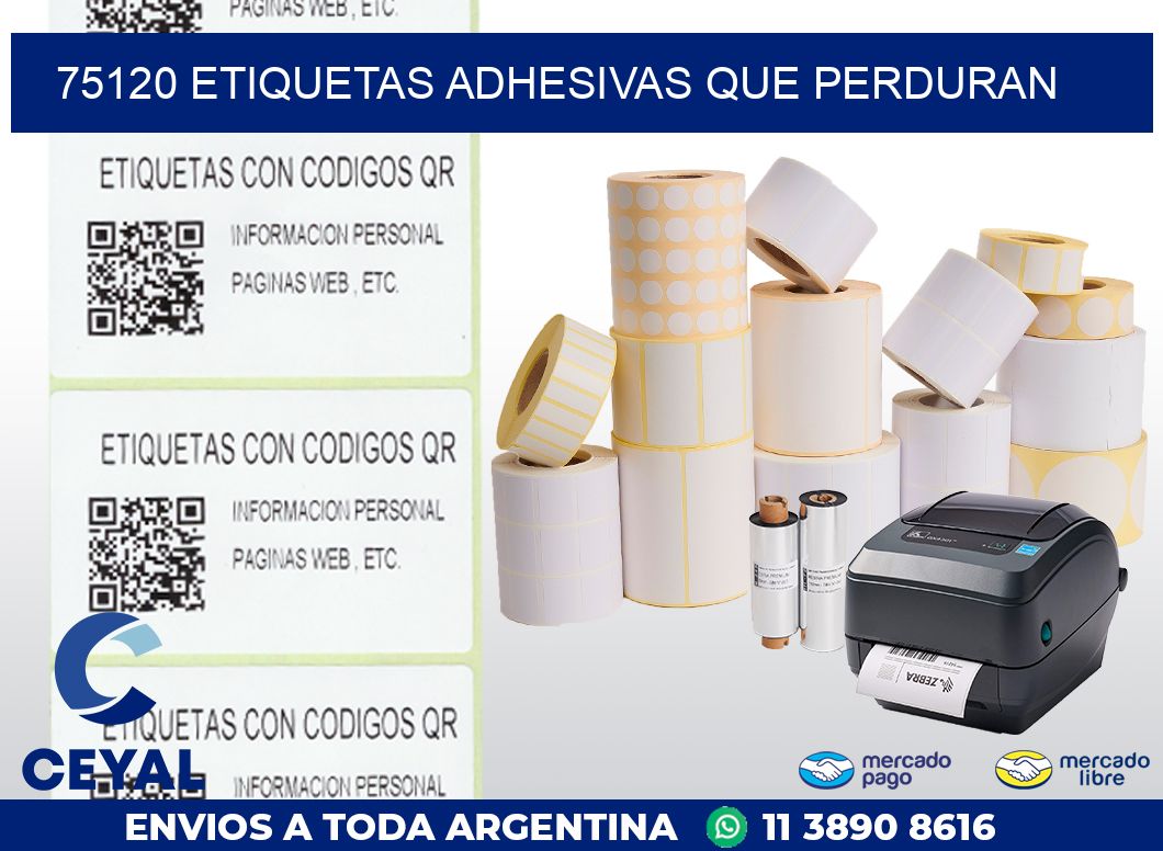 75120 ETIQUETAS ADHESIVAS QUE PERDURAN