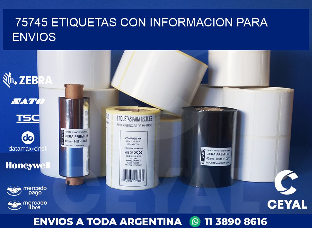 75745 ETIQUETAS CON INFORMACION PARA ENVIOS
