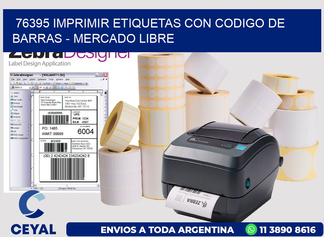 76395 IMPRIMIR ETIQUETAS CON CODIGO DE BARRAS - MERCADO LIBRE