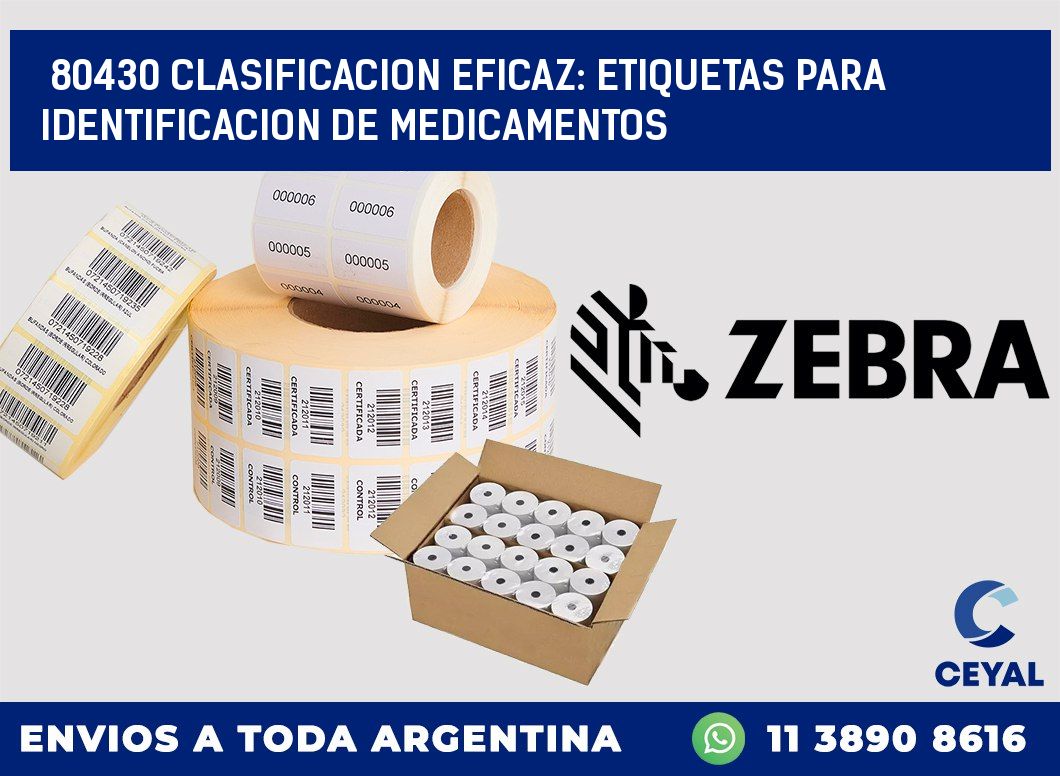 80430 CLASIFICACION EFICAZ: ETIQUETAS PARA IDENTIFICACION DE MEDICAMENTOS