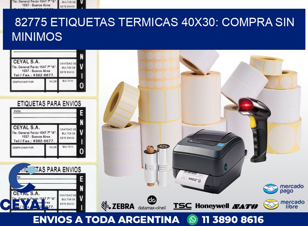 82775 ETIQUETAS TERMICAS 40X30: COMPRA SIN MINIMOS