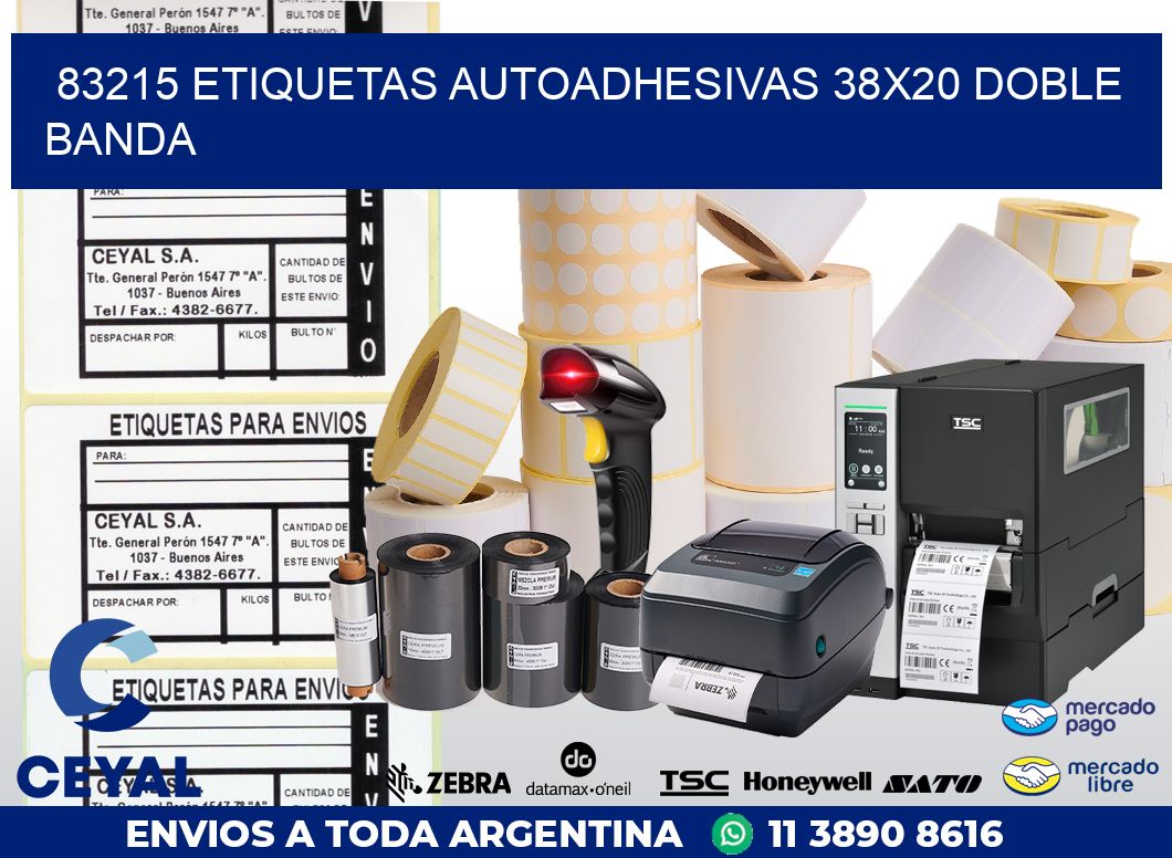 83215 ETIQUETAS AUTOADHESIVAS 38X20 DOBLE BANDA