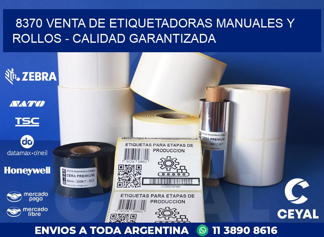 8370 VENTA DE ETIQUETADORAS MANUALES Y ROLLOS – CALIDAD GARANTIZADA