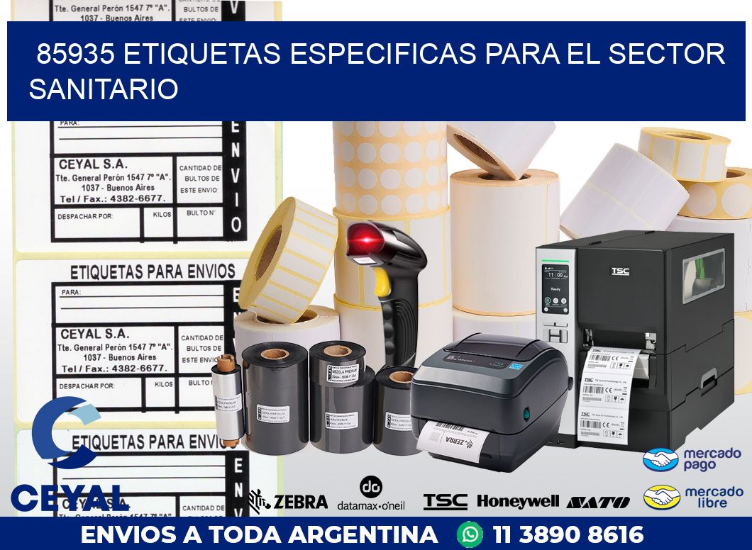 85935 ETIQUETAS ESPECIFICAS PARA EL SECTOR SANITARIO