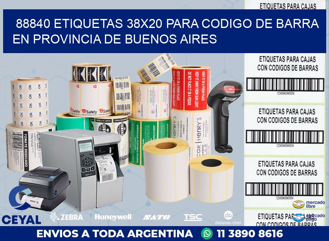 88840 ETIQUETAS 38X20 PARA CODIGO DE BARRA EN PROVINCIA DE BUENOS AIRES