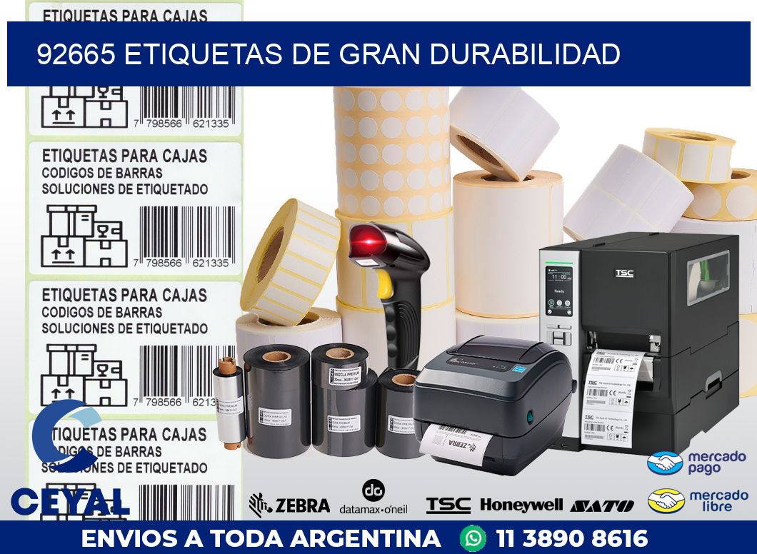92665 ETIQUETAS DE GRAN DURABILIDAD