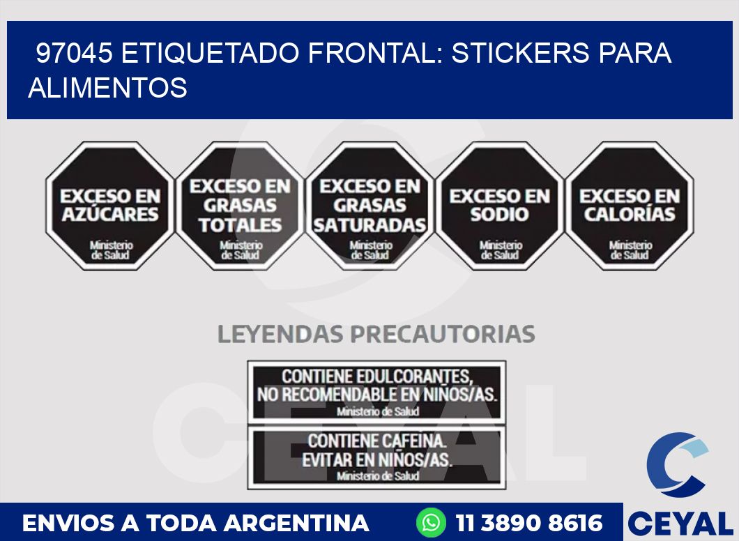 97045 ETIQUETADO FRONTAL: STICKERS PARA ALIMENTOS