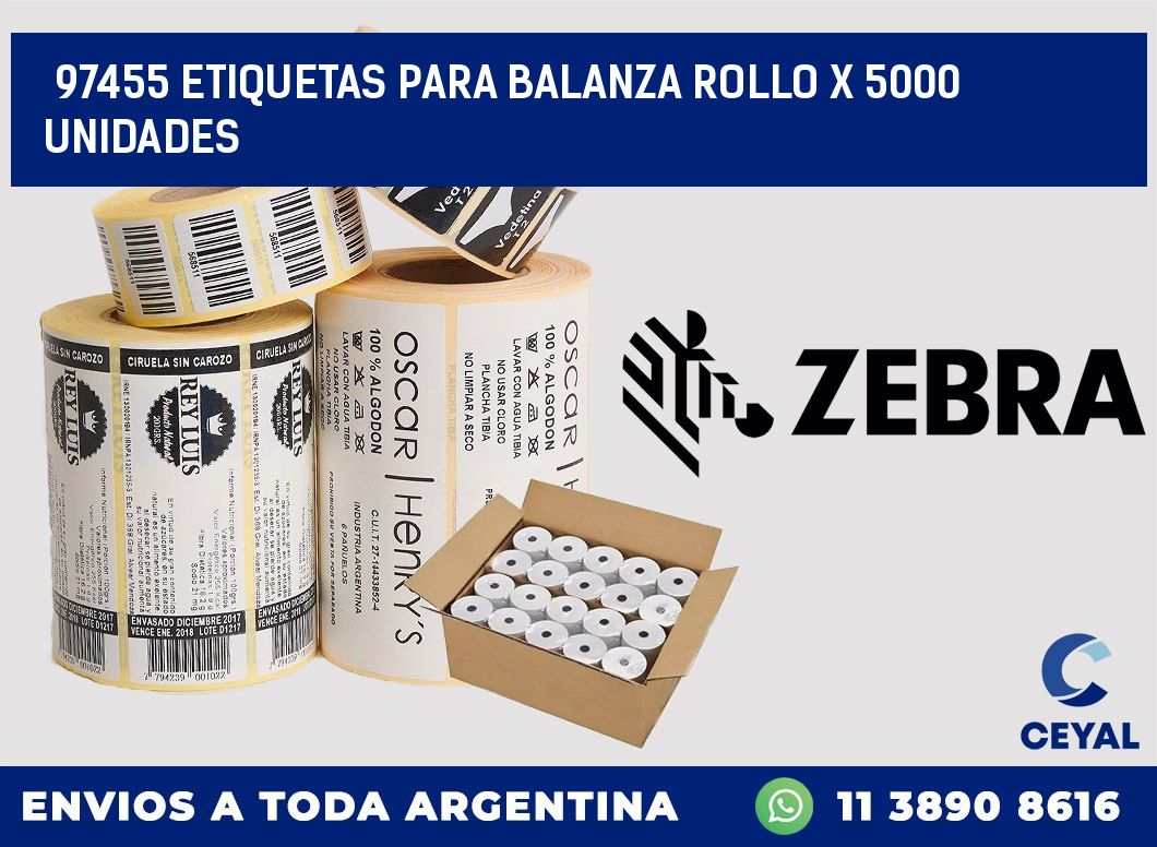 97455 ETIQUETAS PARA BALANZA ROLLO X 5000 UNIDADES