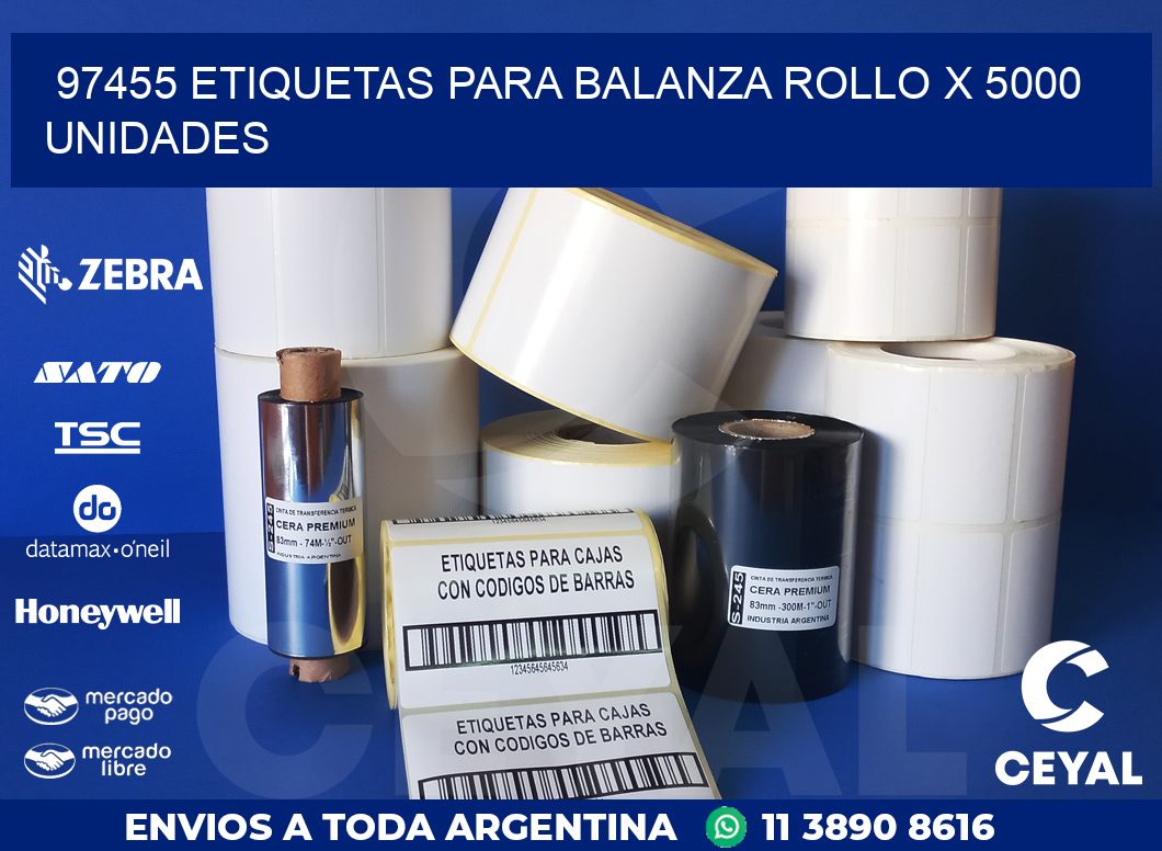 97455 ETIQUETAS PARA BALANZA ROLLO X 5000 UNIDADES