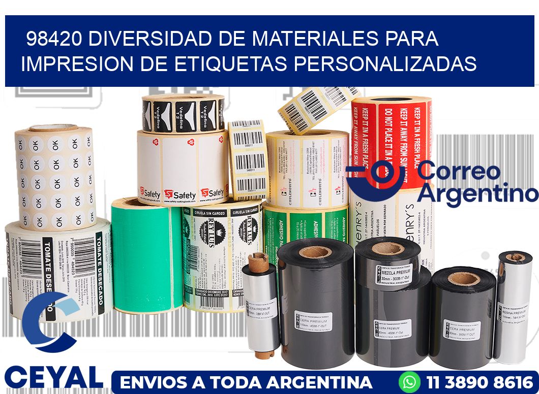 98420 DIVERSIDAD DE MATERIALES PARA IMPRESION DE ETIQUETAS PERSONALIZADAS