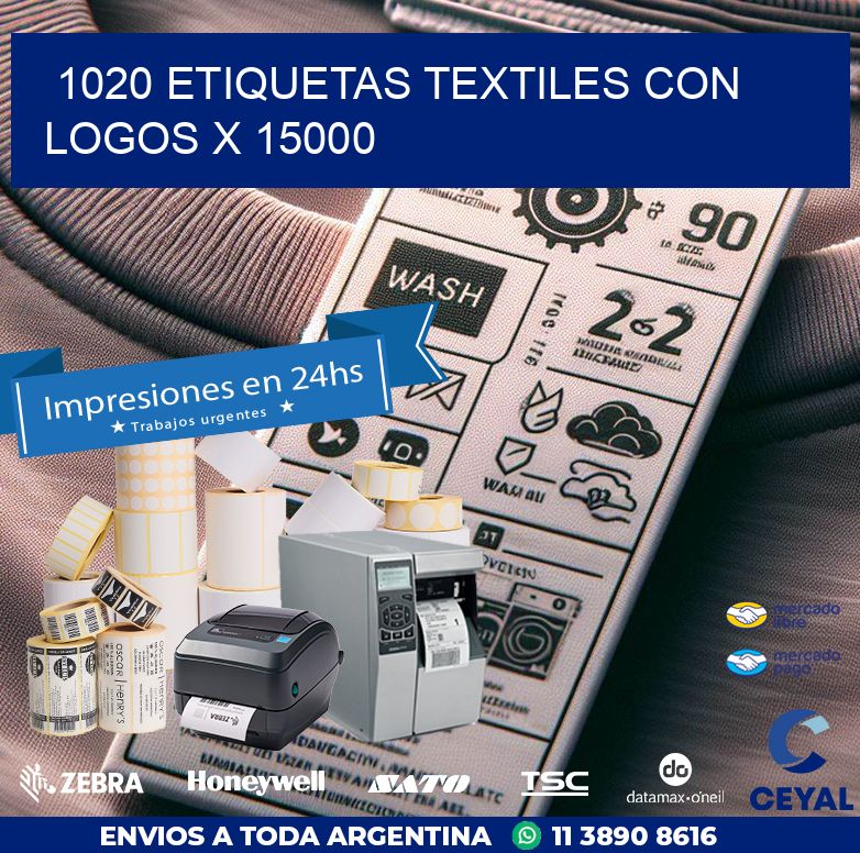 1020 ETIQUETAS TEXTILES CON LOGOS X 15000