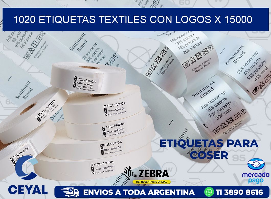 1020 ETIQUETAS TEXTILES CON LOGOS X 15000