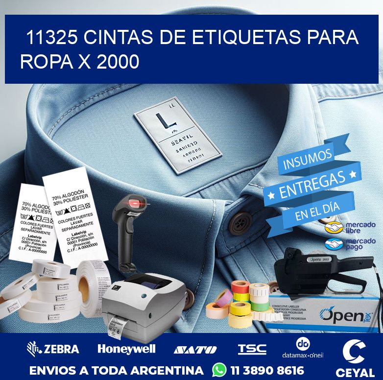 11325 CINTAS DE ETIQUETAS PARA ROPA X 2000