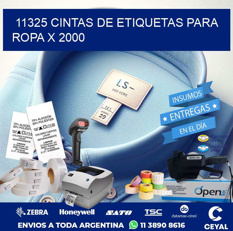 11325 CINTAS DE ETIQUETAS PARA ROPA X 2000